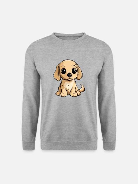 Cocker Spaniel Hund Comic Niedlich - Unisex Pullover - Weißgrau meliert