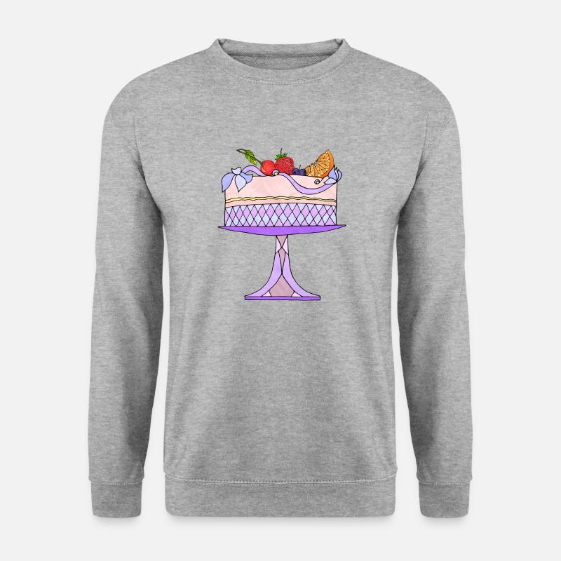 Kuchen - Unisex Pullover - Weißgrau meliert