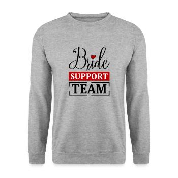 Braut Support Team - Unisex Pullover - Weißgrau meliert - Vorne - Alina (178cm) & Michal (187cm)