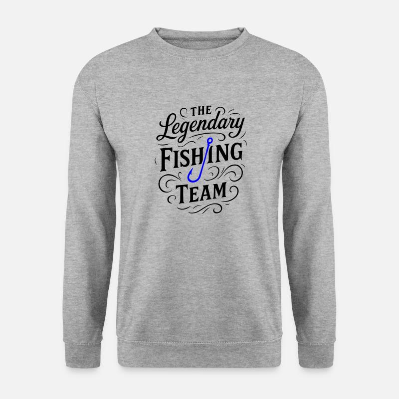 Fishing Team Spruch - Unisex Pullover - Weißgrau meliert