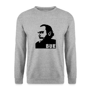 Charles Bukowski - Unisex Sweatshirt - salt & pepper - Front - Alina (178cm) & Michal (187cm)