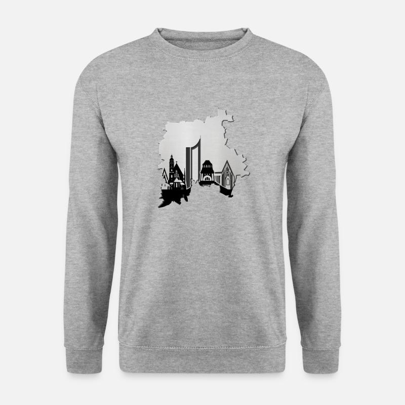 Leipzig Skyline - Unisex Pullover - Weißgrau meliert