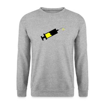 Spritze - Unisex Pullover - Weißgrau meliert - Vorne - Alina (178cm) & Michal (187cm)