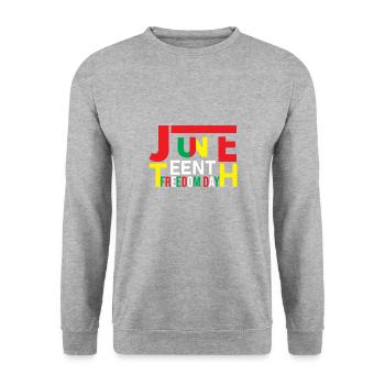 Juneteenth Black History Day Pride Gift - Unisex Sweatshirt - salt & pepper - Front - Alina (178cm) & Michal (187cm)