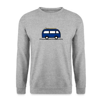 VAN. SURF. LIVE THE HOLIDAYS. HOLIDAYS. - Unisex Sweatshirt - salt & pepper - Front - Alina (178cm) & Michal (187cm)