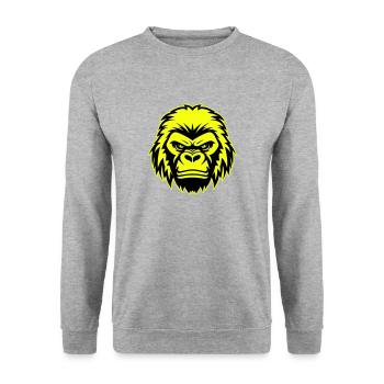 Gorilla Head Portrait Icon - Unisex Sweatshirt - salt & pepper - Front - Alina (178cm) & Michal (187cm)