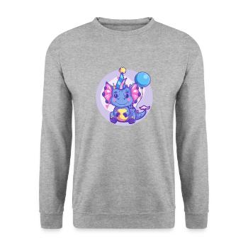 dinosaure tricératops anniversaire bébé - Sweat-shirt Unisexe - gris chiné - Devant - Alina (178cm) & Michal (187cm)