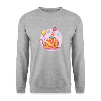 Snail Birthday Baby - Unisex Sweatshirt - salt & pepper - Front - Alina (178cm) & Michal (187cm)