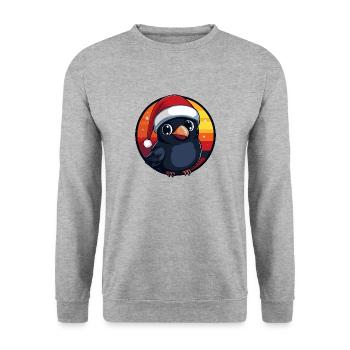 Raven Crow Christmas X-Mas - Unisex Sweatshirt - salt & pepper - Front - Alina (178cm) & Michal (187cm)