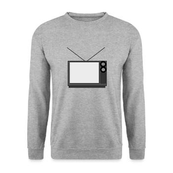 monitor television fernseher tv flatscreen compute - Unisex Pullover - Weißgrau meliert - Vorne - Alina (178cm) & Michal (187cm)