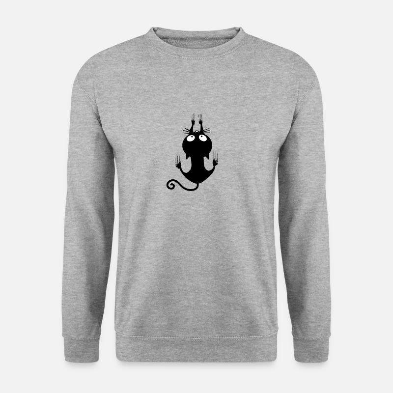 Climbing Cat Halloween - Unisex Pullover - Weißgrau meliert