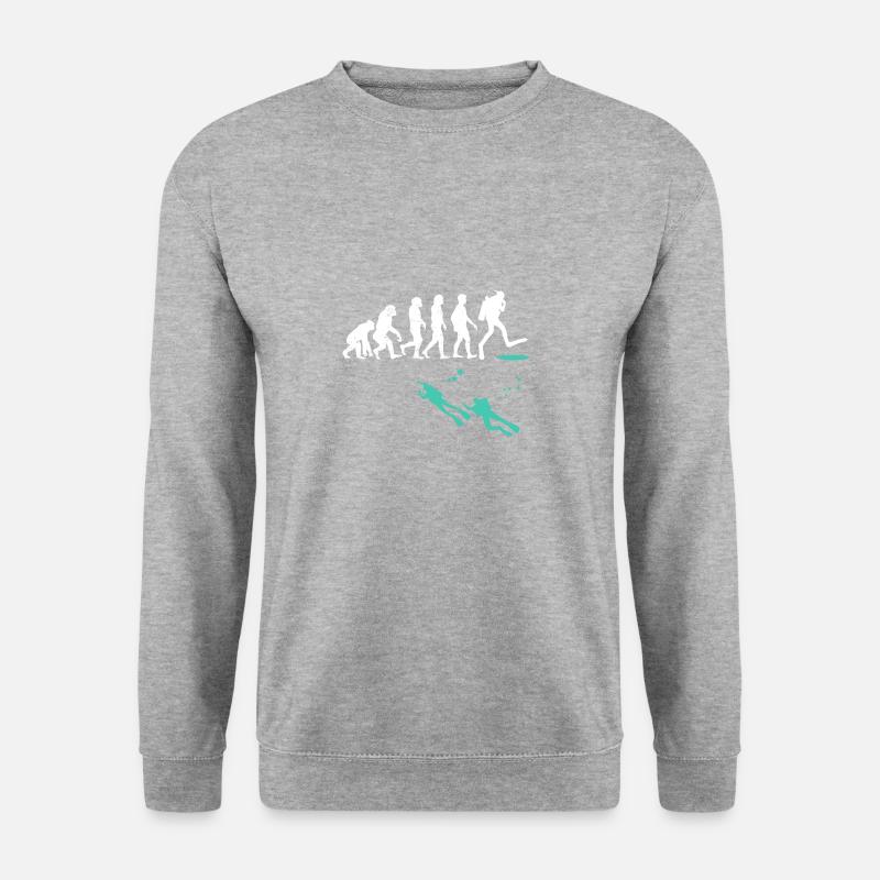 Evolution Taucher taucher geschenk wassersport - Unisex Pullover - Weißgrau meliert