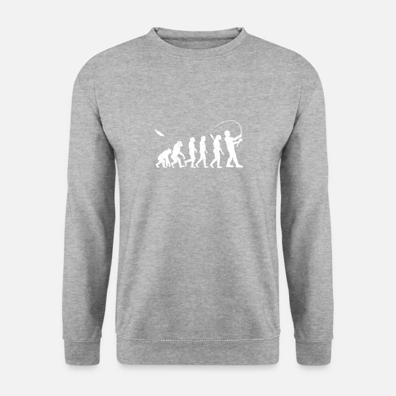 Pêche cadeau Anglers canne à pêche de pêche évolution - Sweat-shirt Unisexe - gris chiné