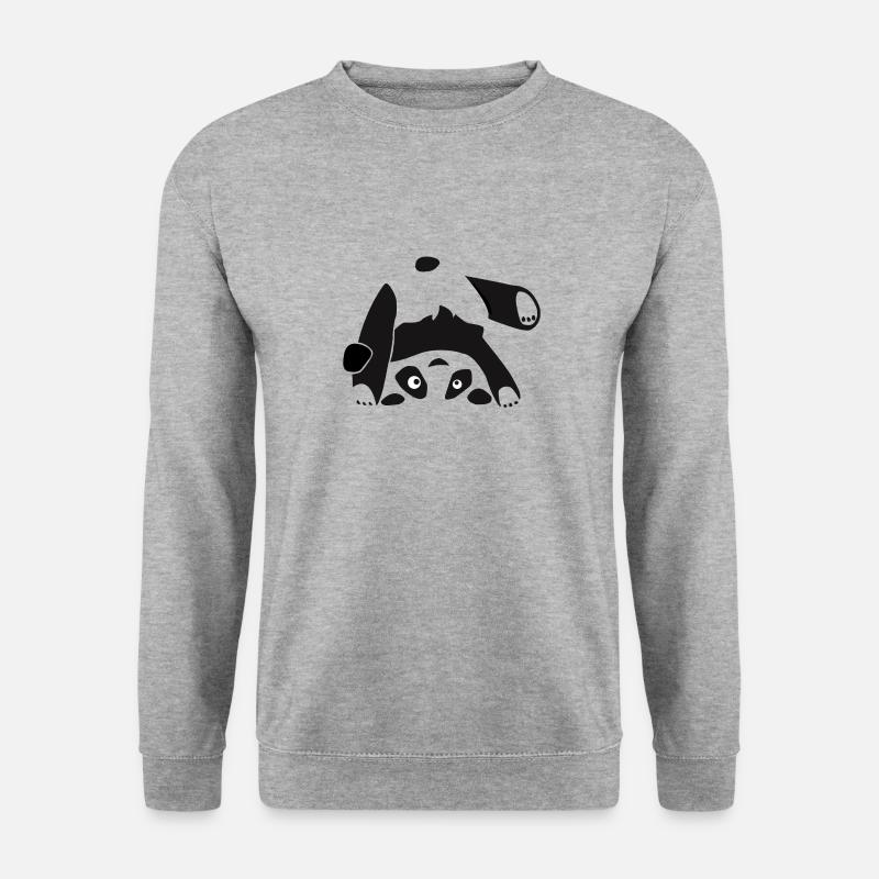Panda, Bär - Unisex Pullover - Weißgrau meliert