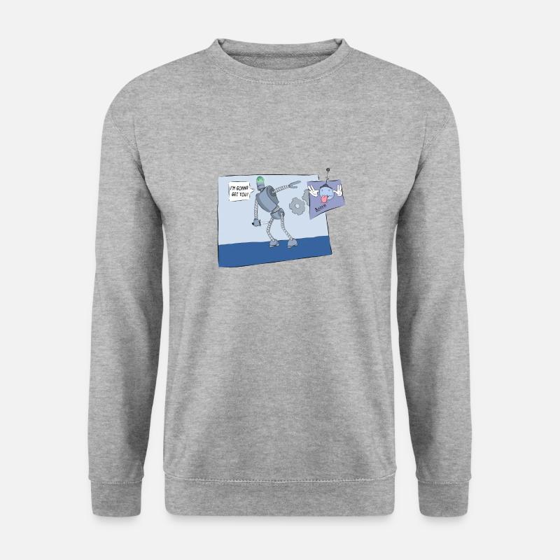 Dumme Roboter - Unisex Pullover - Weißgrau meliert
