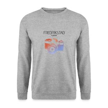 Fredrikstad, Norwegen - Unisex Pullover - Weißgrau meliert - Vorne - Alina (178cm) & Michal (187cm)