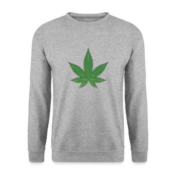 Hanfblatt Geschenk Idee - Unisex Pullover - Weißgrau meliert - Vorne - Alina (178cm) & Michal (187cm)