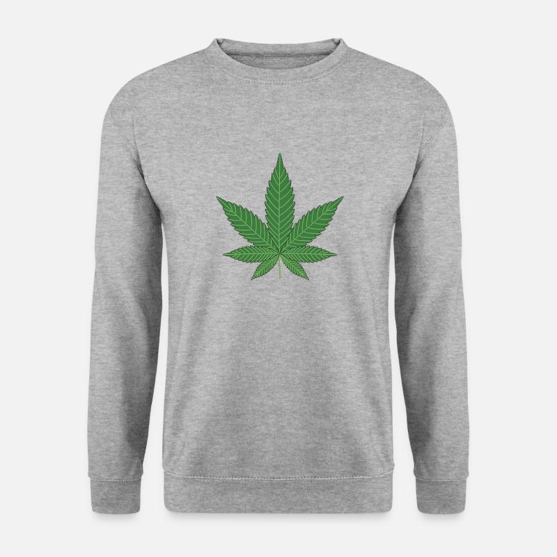 Hanfblatt Geschenk Idee - Unisex Pullover - Weißgrau meliert
