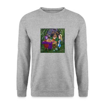 Alice au pays des merveilles thé pary - Sweat-shirt Unisexe - gris chiné - Devant - Alina (178cm) & Michal (187cm)