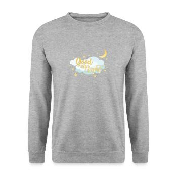 Good night sleep t shirt with moon and stars - Unisex Sweatshirt - salt & pepper - Front - Alina (178cm) & Michal (187cm)