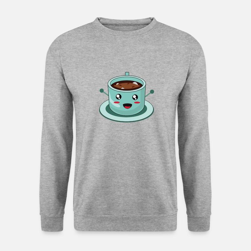 Guten Morgen Kaffee Comic - Unisex Pullover - Weißgrau meliert