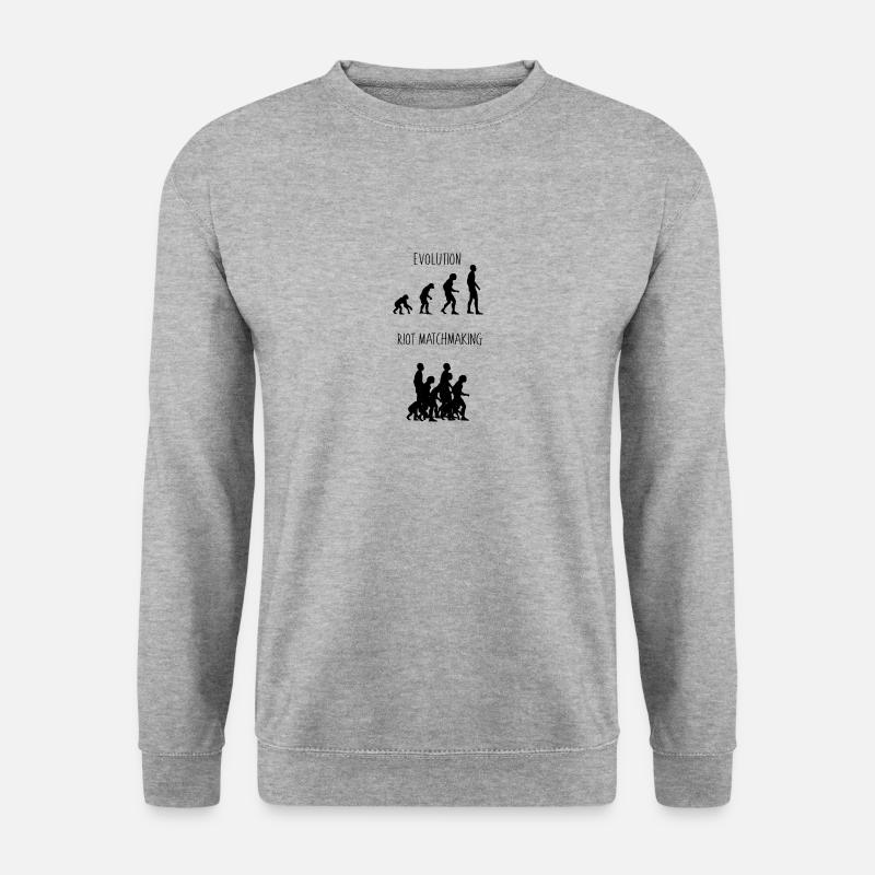 Evolution of Man Riot - Unisex Pullover - Weißgrau meliert