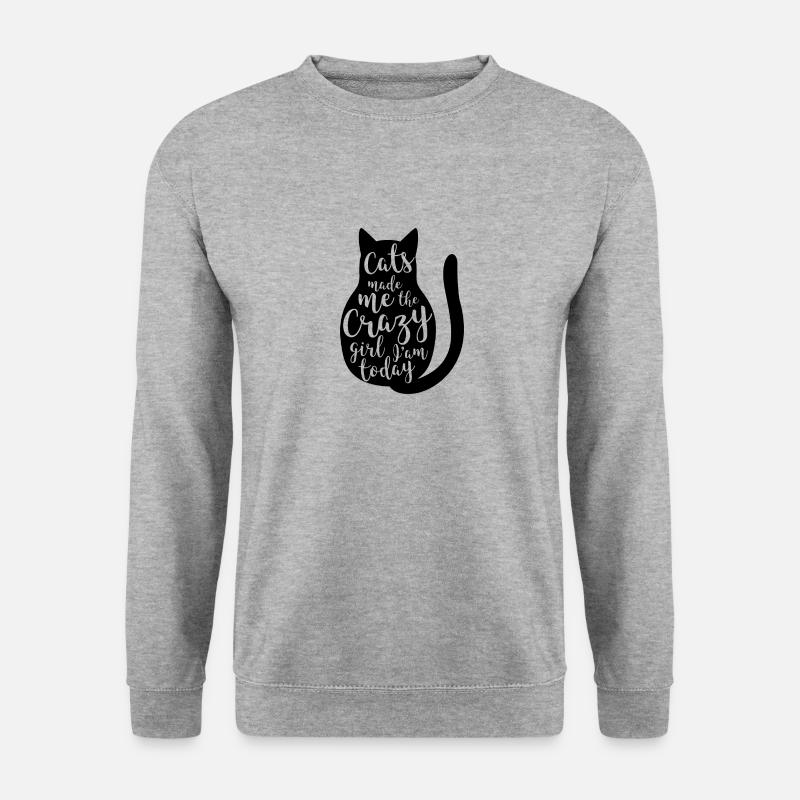 Katzen haben mich dazu gemacht Geschenk Haustier - Unisex Pullover - Weißgrau meliert