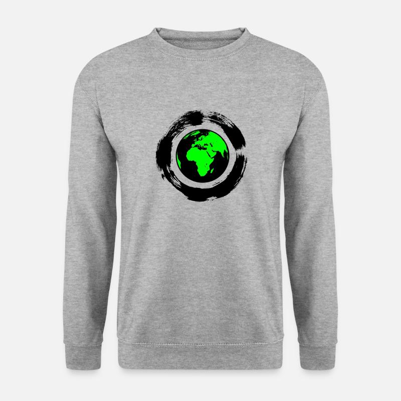 grüne Erde - Unisex Pullover - Weißgrau meliert