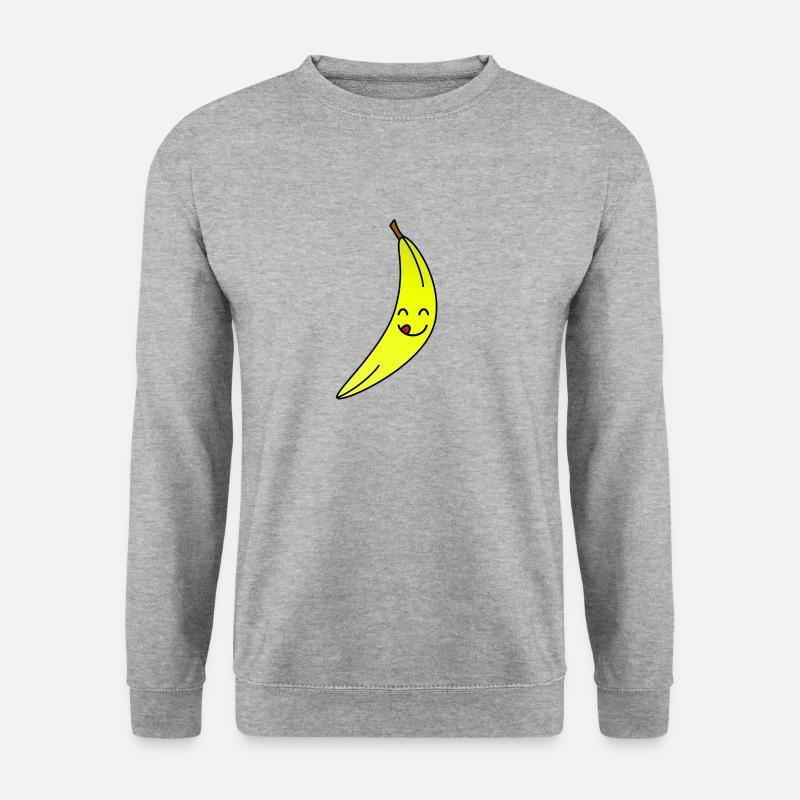 Banane - Unisex Pullover - Weißgrau meliert