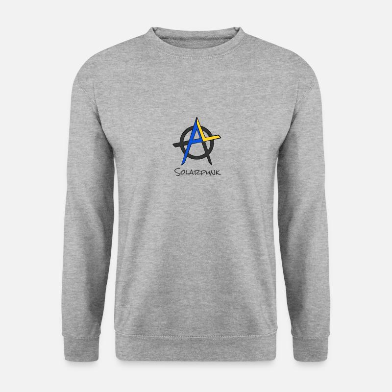 Anarchie - Solarpunk - Unisex Pullover - Weißgrau meliert