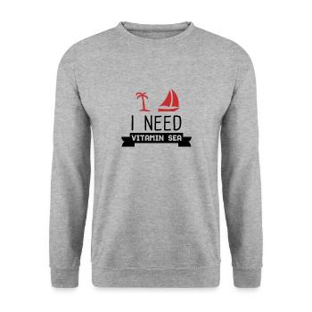 VACATION - Unisex Sweatshirt - salt & pepper - Front - Alina (178cm) & Michal (187cm)