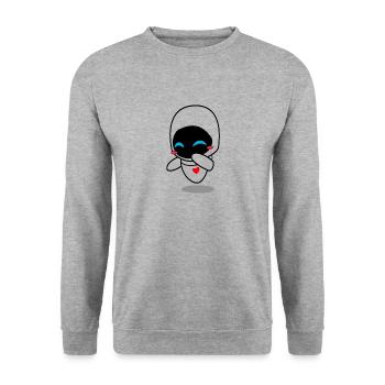 eva - Unisex Pullover - Weißgrau meliert - Vorne - Alina (178cm) & Michal (187cm)