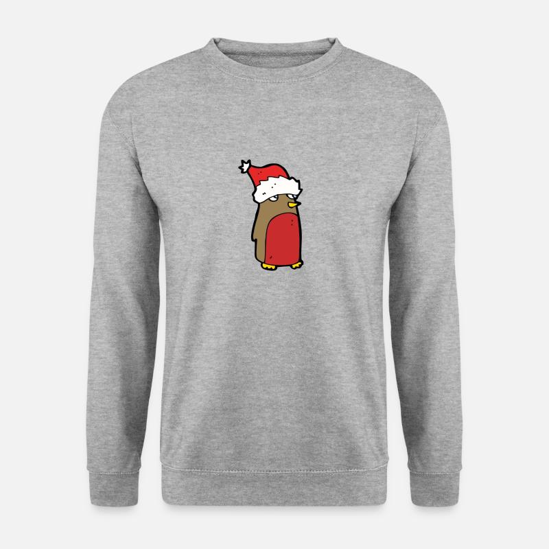 Weihnachtspinguin - Unisex Pullover - Weißgrau meliert