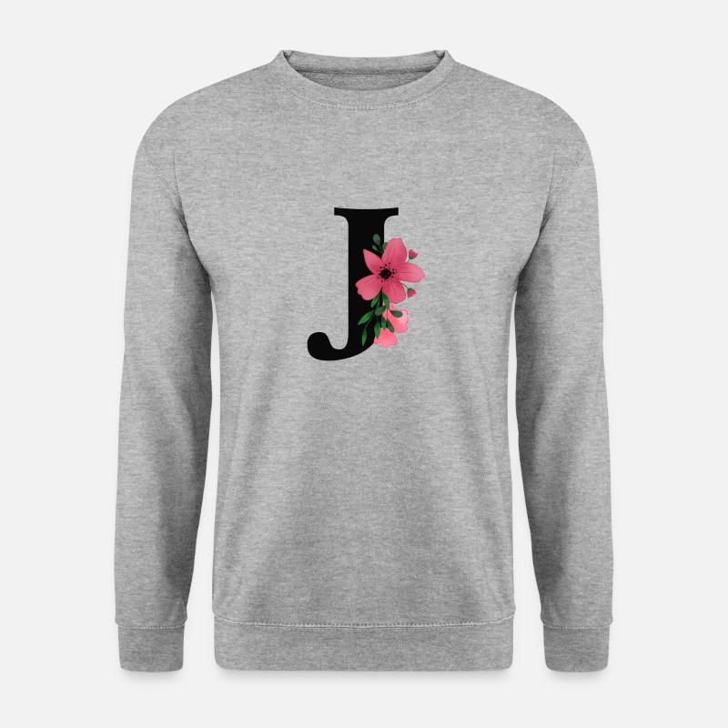 Alphabet J - Unisex Pullover - Weißgrau meliert