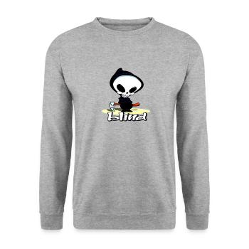 BLINDER SCHÄDEL - Unisex Pullover - Weißgrau meliert - Vorne - Alina (178cm) & Michal (187cm)