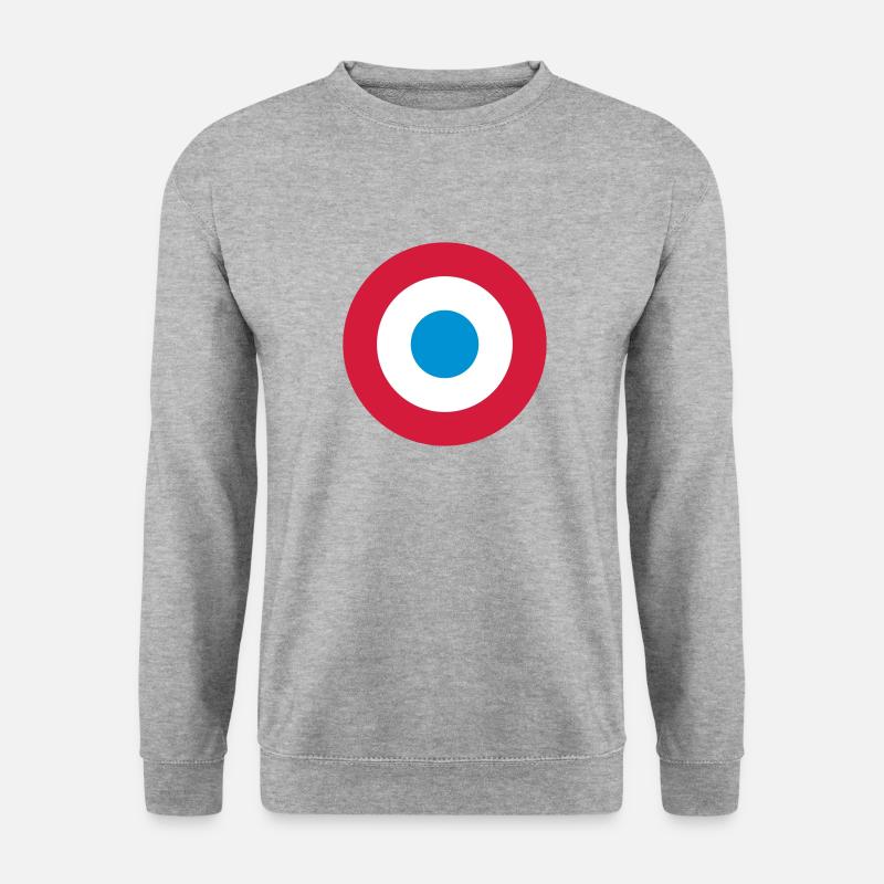 Dreifarbige Kokarde Frankreich - Unisex Pullover - Weißgrau meliert