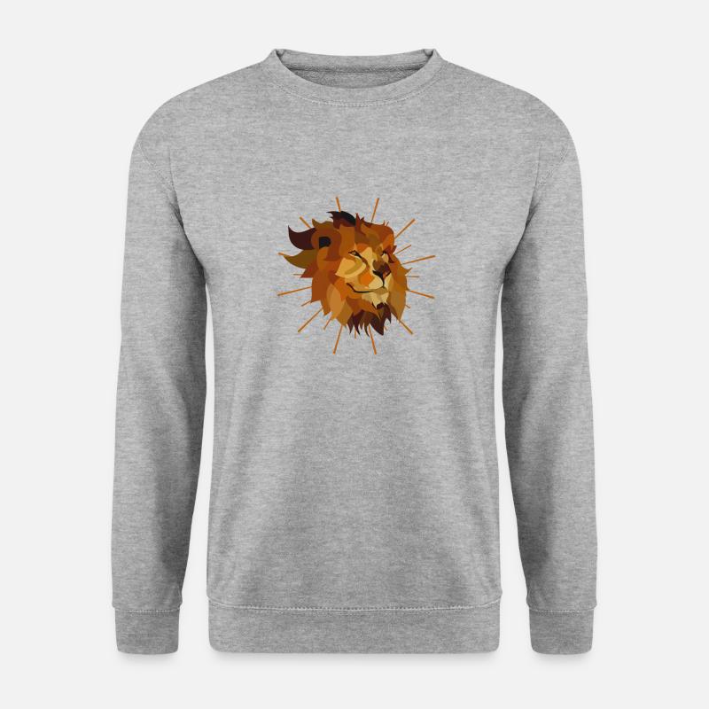 Löwe - Unisex Pullover - Weißgrau meliert