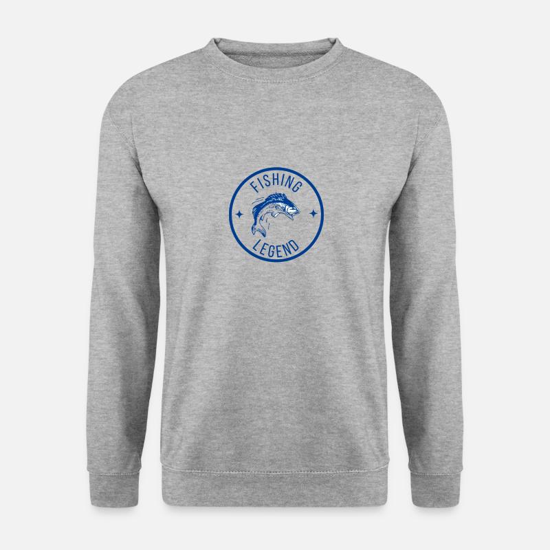 FISHING LEGEND - Unisex Pullover - Weißgrau meliert