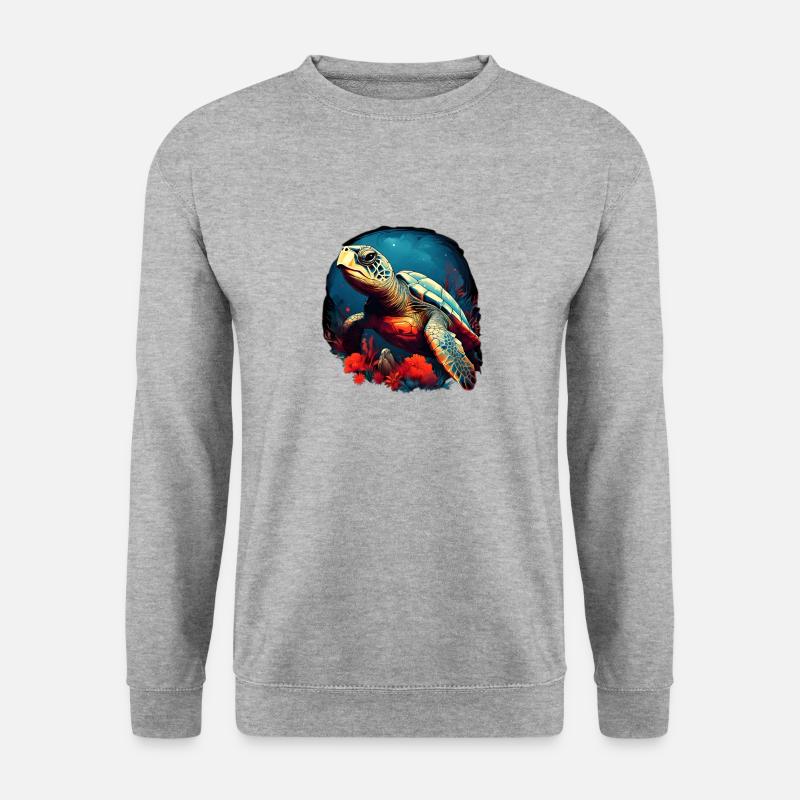 Wunderschöne Schildkröte - Unisex Pullover - Weißgrau meliert
