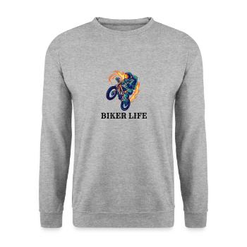 Cosmic Biker - Unisex Sweatshirt - salt & pepper - Front - Alina (178cm) & Michal (187cm)