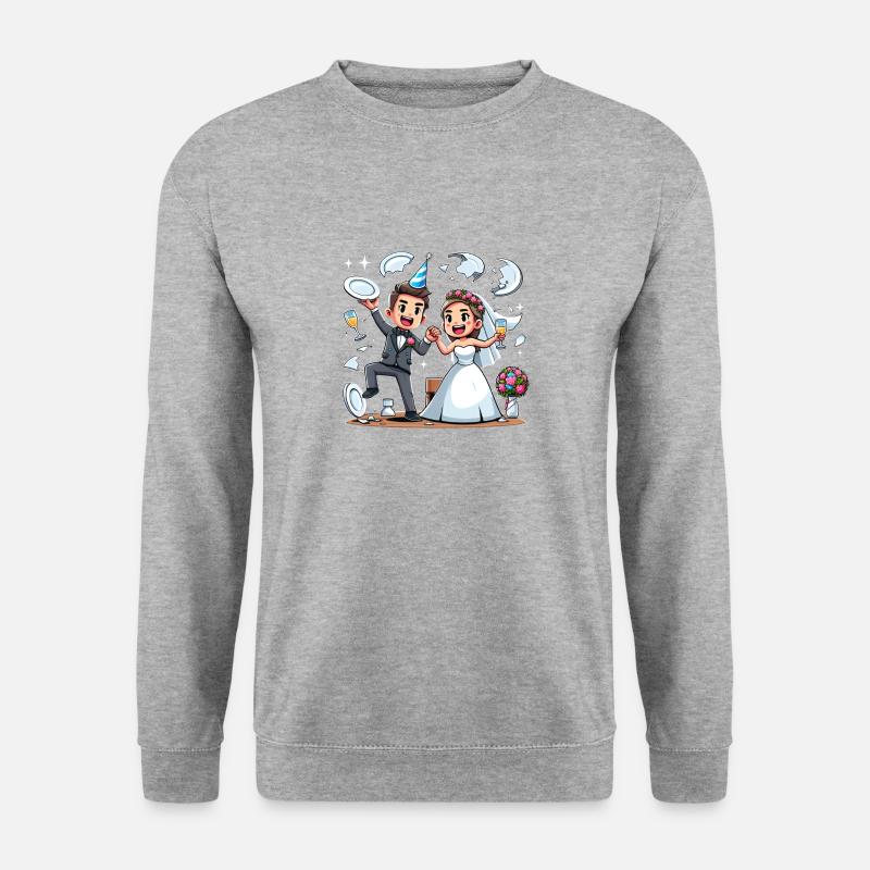 Gemeinsam stark zum Poltern. - Unisex Pullover - Weißgrau meliert