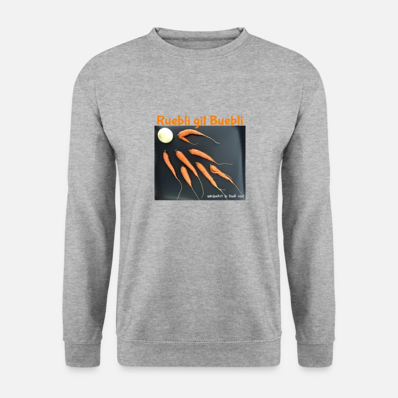 Ruebli git Buebli - Eine Homage an die Möhre - Unisex Pullover - Weißgrau meliert