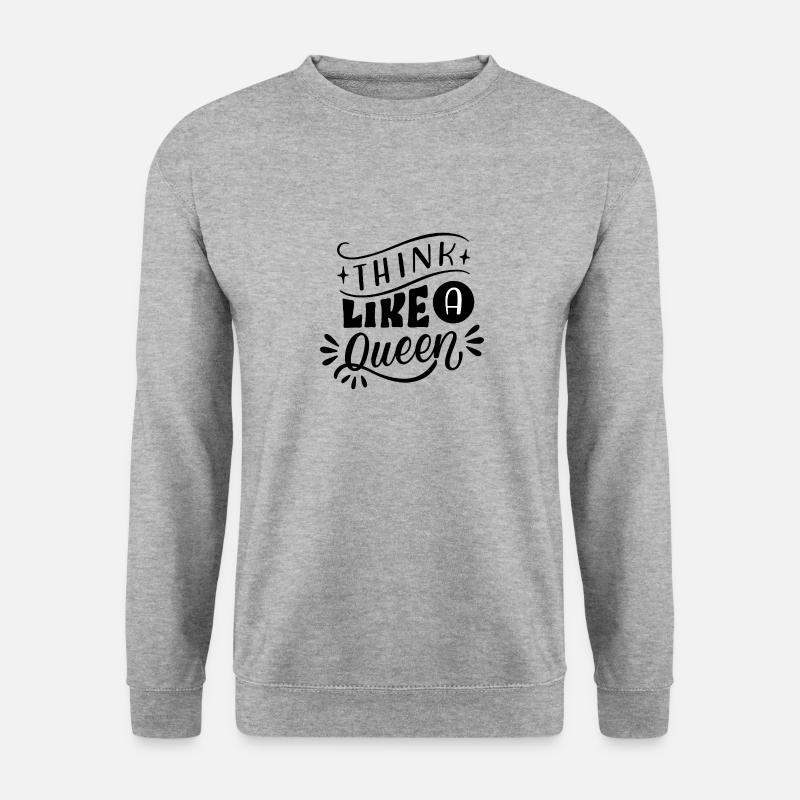 Queen Design King und Queen - Unisex Pullover - Weißgrau meliert