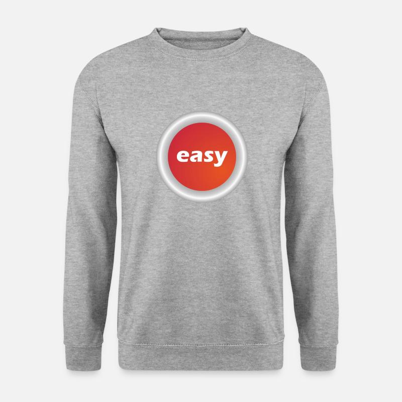 Easy Button - Unisex Pullover - Weißgrau meliert