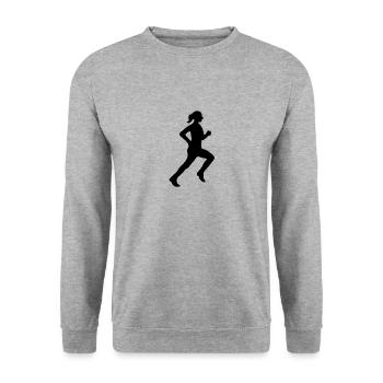 Jogging en cours d'exécution femme sportive - Sweat-shirt Unisexe - gris chiné - Devant - Alina (178cm) & Michal (187cm)