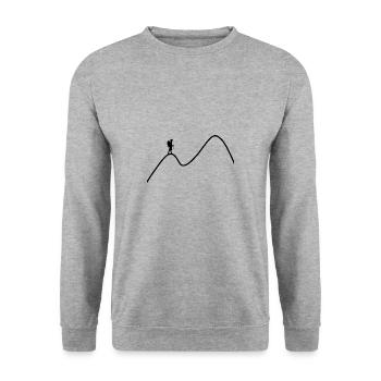 Mountains Hiking Alps - Unisex Sweatshirt - salt & pepper - Front - Alina (178cm) & Michal (187cm)