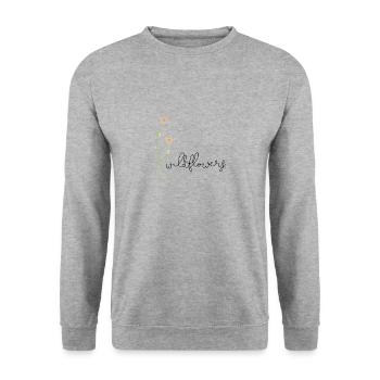 Wildflowers Flowers Handttering - Unisex Sweatshirt - salt & pepper - Front - Alina (178cm) & Michal (187cm)