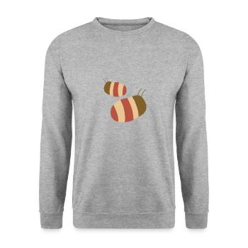 Hummeln Insekten Bunt - Unisex Pullover - Weißgrau meliert - Vorne - Alina (178cm) & Michal (187cm)