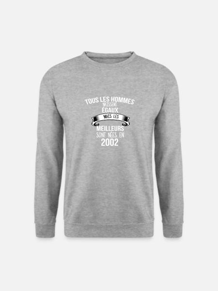 2002 cadeau humour - Sweat-shirt Unisexe - gris chiné