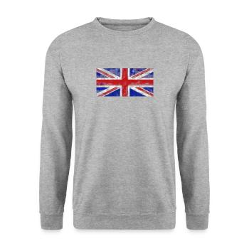 Union Jack Englische Flagge Great Britain - Unisex Pullover - Weißgrau meliert - Vorne - Alina (178cm) & Michal (187cm)